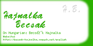 hajnalka becsak business card